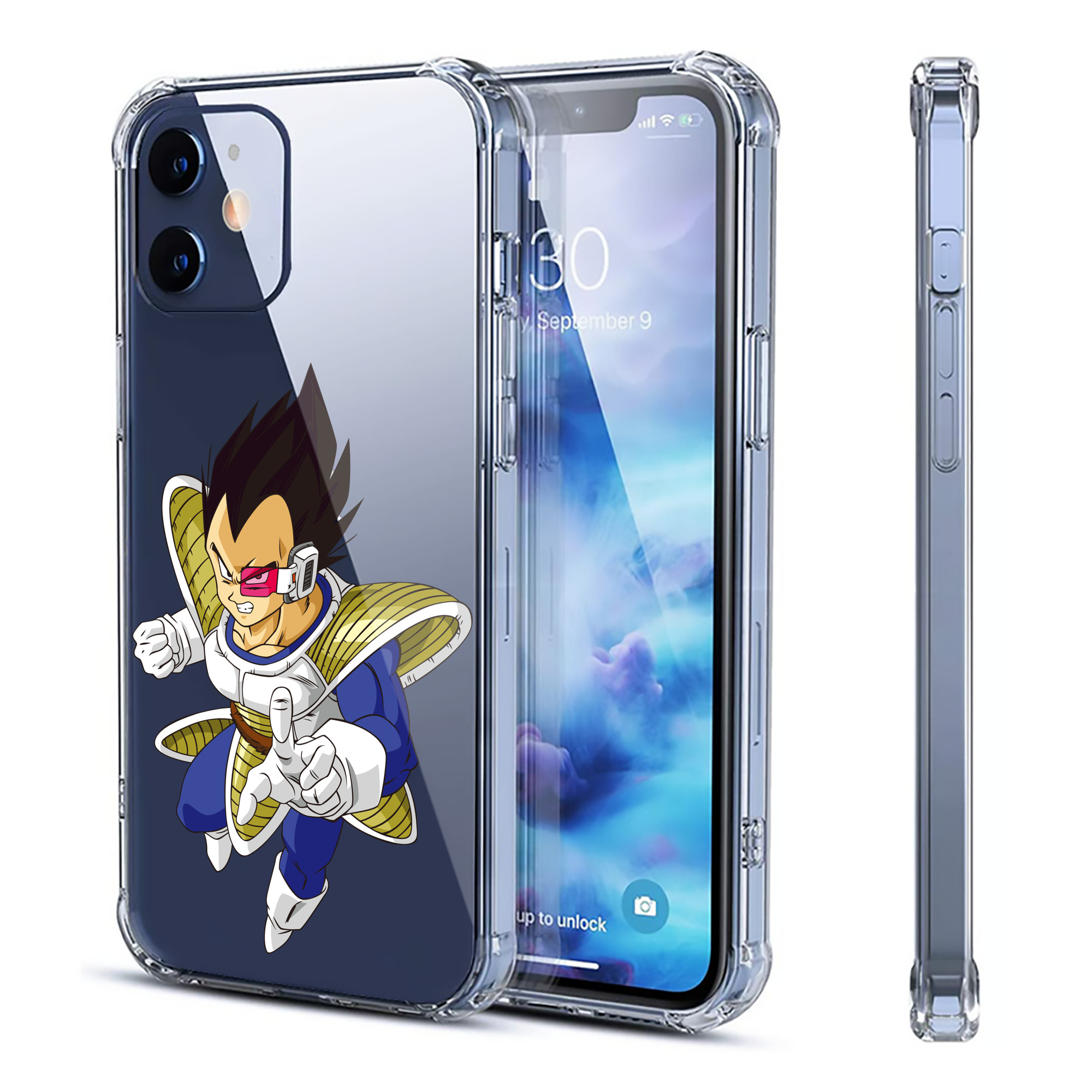 （画像用） ドラゴンボール ベジータ四世（Bejīta Yonsei）DRAGON BALL Vegeta IV 【iPhone 12シリーズ対応】透明スマホケース（クリアソフトケース）